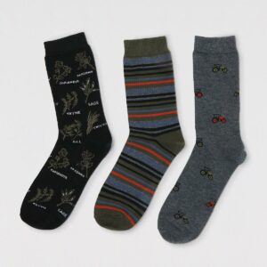 Pack of 3 Thought Smyth Farmer Bamboo Socks (Adult Size 7-11)